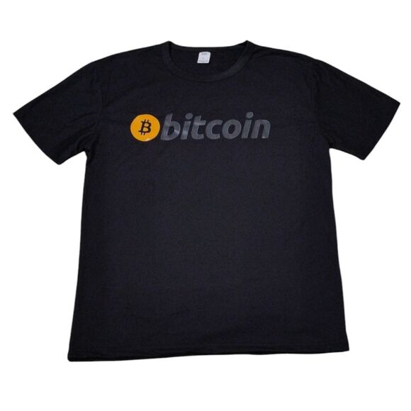 Bitcoin Shirt Black Short sleeve size Large NWT - Picture 1 of 9
